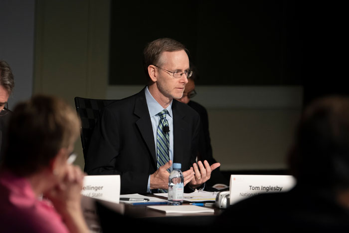 Tom Inglesby, MD, speaking at Clade X on May 15, 2018 in Washington, DC.