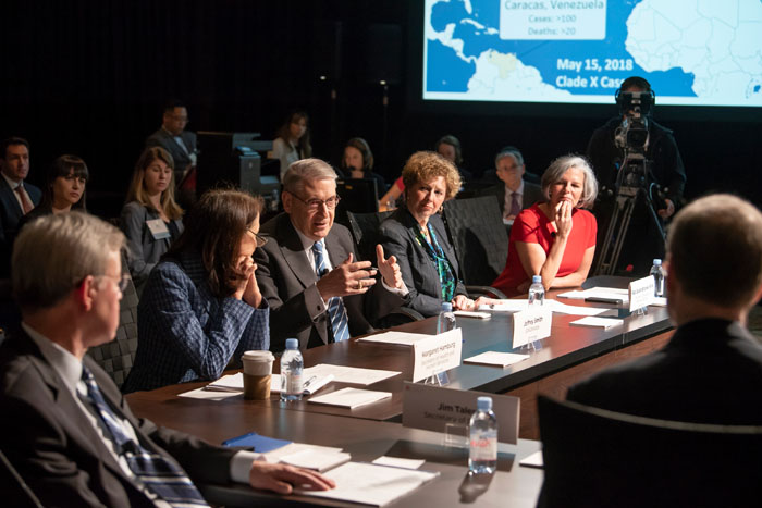 CIA Director, played by Jeffrey Smith, speaking at Clade X on May 15, 2018 in Washington, DC.