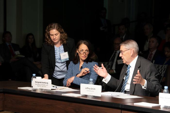 CIA Director, played by Jeffrey Smith, speaking at Clade X on May 15, 2018 in Washington, DC.