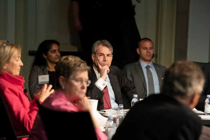 The players listening at Clade X on May 15, 2018 in Washington, DC.