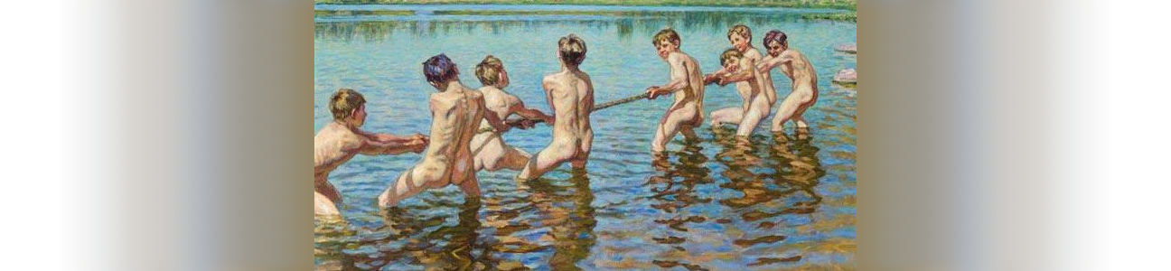 Tug of War by Nikolay Bogdanov-Belsky